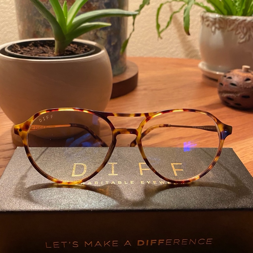 DIFF Eyewear - Miller Amber Tortoise Blue Light